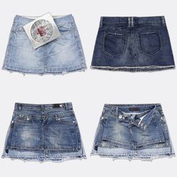 Y2k Denim Mini Skirts WR-2776B16