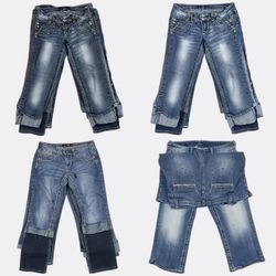 Silver Wallflower Denim Capri Pants (J-0088)
