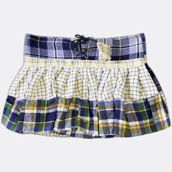 Upcycled Y2K Flannel Mini Pleated Skirt