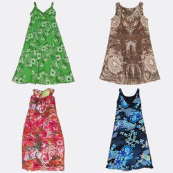 Printed Floral Sleeveless Mini Dresses