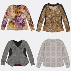 Y2K printed long sleeve blouse