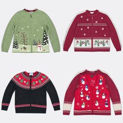 Lot de pulls et cardigans de Noël originaux