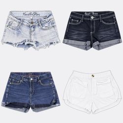 Y2K Vanilla Star Sweet Jeans Denim Shorts RE-3846