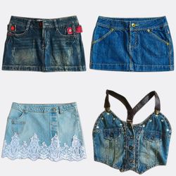 Blaue Denim-Minirocke