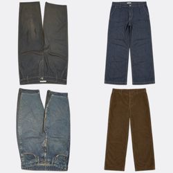 Vintage Y2K Baggy & Wide-Leg Denim Bundle - 12 Pcs