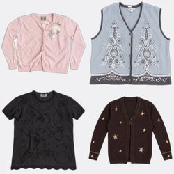 Eddie Bauer Vintage Embroidered Knitwear Cardigans