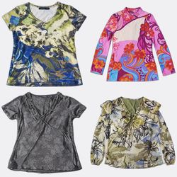 6 Women's Printed Tops and Blouses Mix Bundle