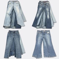 Jeans con bordado Y2K en el bolsillo trasero