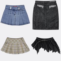 Assortiment de mini-jupes et de shorts