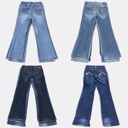 Embellished & Embroidery Pocket Bootcut Jeans