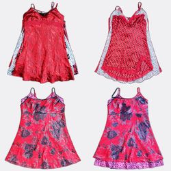 Vestidos de Cetim Estampados com Alça