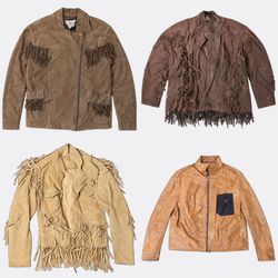 Vestes western en daim à franges et en cuir