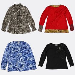 Women's Printed Long Sleeve Blouses