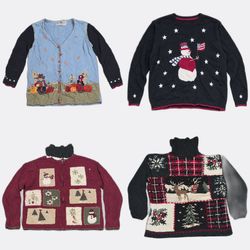 Code#035 Vintage Christmas and Novelty Knit Sweate..