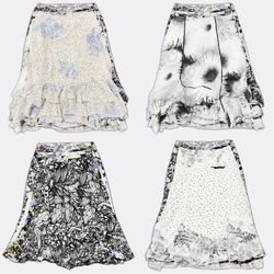 Y2K Printed Floral Midi Skirts RE-3858