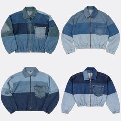 CR13793 Upcycled Levi's Crop Denim Jackets Bundle