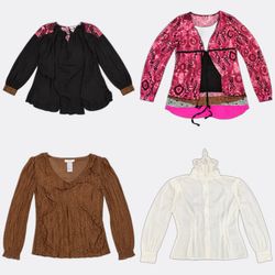 Women's Printed Peasant Blouses Selection
