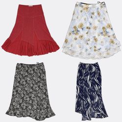 Patterned and Floral Midi Skirts-AV-171