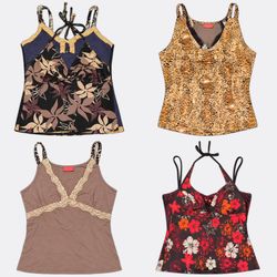 Printed and Lace Trim Camisoles