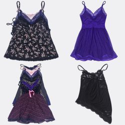 Satin and Lace Slip Dresses