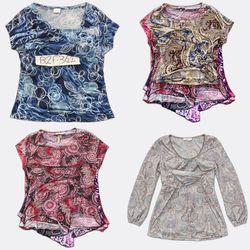 Y2k Damen Paisley-Blusen mit Blumenmuster B2F -361