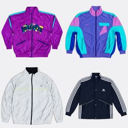 D#352 Adidas Nike Vintage Windbreaker Jackets — Mi..