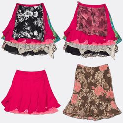 Women Printed and Solid Midi Skirts