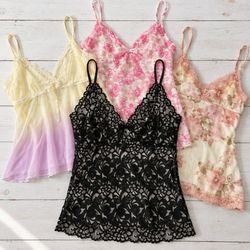 Women's Lace and Printed Camisoles Lot