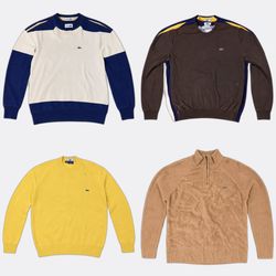 Lacoste Vintage Knitwear Sweaters Lot