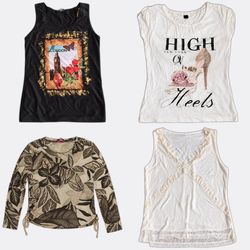 Women Printed T-Shirts Blouses Camisoles