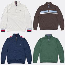 Tommy Hilfiger Suéteres com Zíper Quarter Zip
