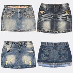 Y2k Paris Hilton Denim Mini Skirts B2F-304