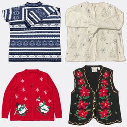 Wholesale Vintage Christmas Sweaters Bundle | 10pc..