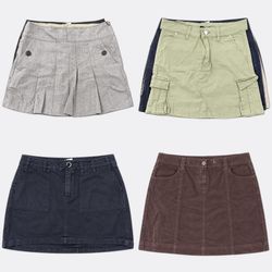 Y2K Women's Corduroy Midi Skirts RE-3839