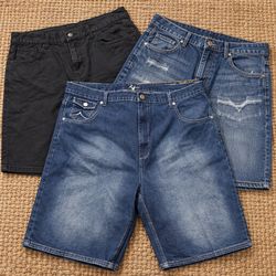 F1610 Men Oversized Baggy Denim Shorts