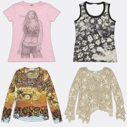 Y2K Women's Graphic Printed Blouses
