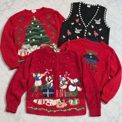 Code#064 Vintage Christmas Ugly Sweaters and Vests