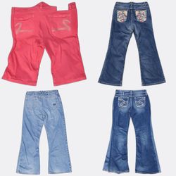 Embroidered Bootcut Denim Jeans
