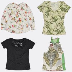 DKNY Kurzarm Bedruckte Blusen
