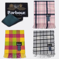 Barbour Plaid Fringe Scarves