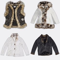 Faux Fur Trim Suede Afghan Coats