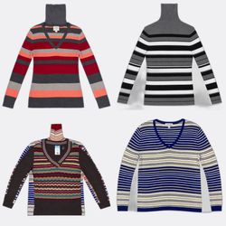 Striped Knitwear Sweaters and Turtlenecks Lot