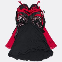 Y2k baby doll in Red and Black Lace (GRV-10-009)
