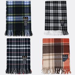 Barbour Plaid Fringed Scarves