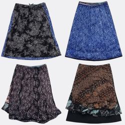 Collection of Women's Printed and Solid Midi Skirt..
