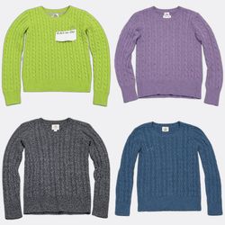 Women y2k cable knitwear sweater with multi colour