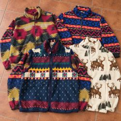 Musterierte Fleece-Jacken und -Tops