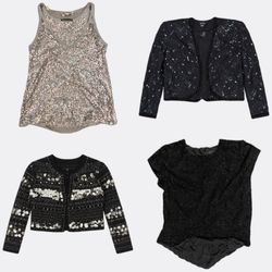 Women Sequined Tank Tops and Jackets