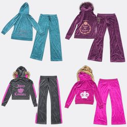 Juicy Couture Velour Fur Trim Tracksuits