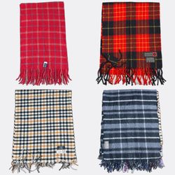 unbranded Plaid Fringed Scarves